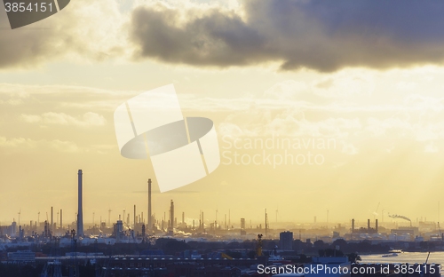 Image of Industrial zone at sunset