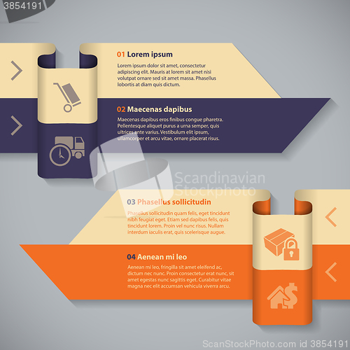 Image of Arrow ribbon infographic with 4 options