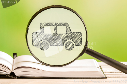 Image of Car search with a pencil drawing