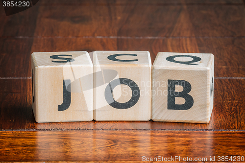 Image of Cubes with the word job