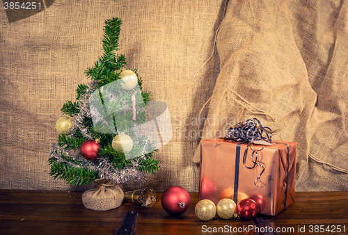 Image of Shiny Christmas presents on a table