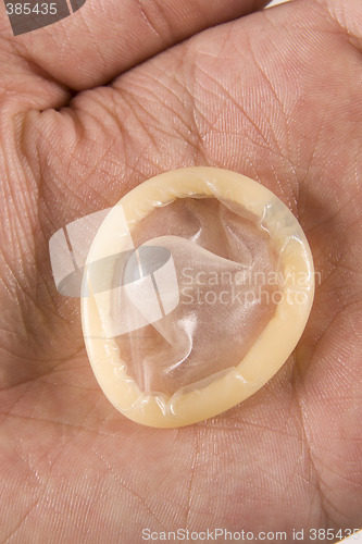 Image of hand holding condom