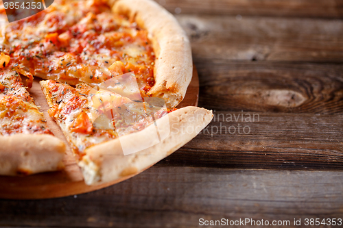 Image of Delicious italian pizza.