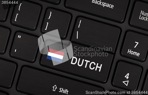 Image of Enter button with flag Netherlands - Concept of language