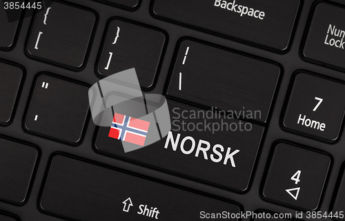 Image of Enter button with flag Norway - Concept of language