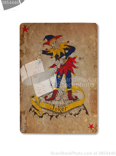 Image of Very old playing card, Joker