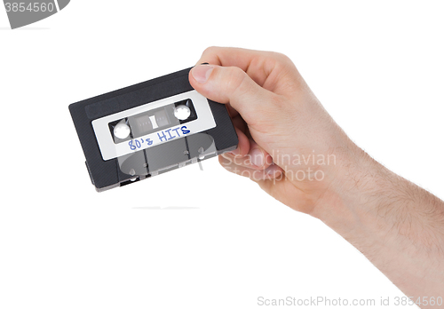 Image of Vintage audio cassette tape, isolated on white background