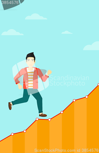 Image of Businessman walking upstairs.