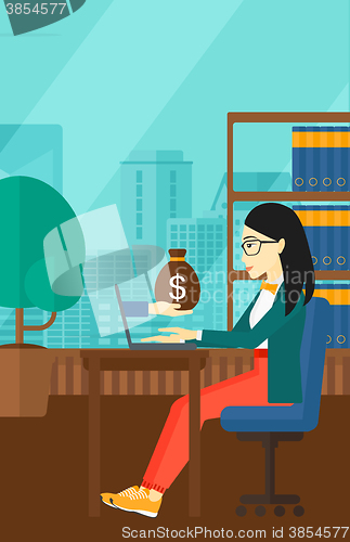 Image of Business woman working in office.