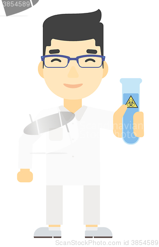 Image of Laboratory assistant with test tube.