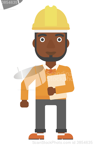 Image of Man holding tablet.