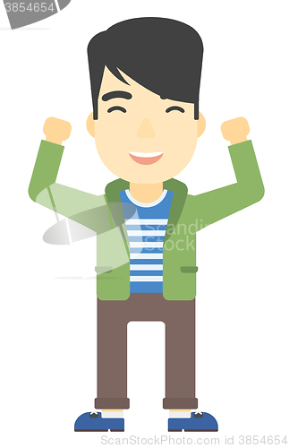 Image of Man with raised hands up.