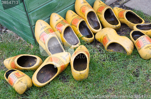 Image of Pile of Dutch clog/Wooden Shoes