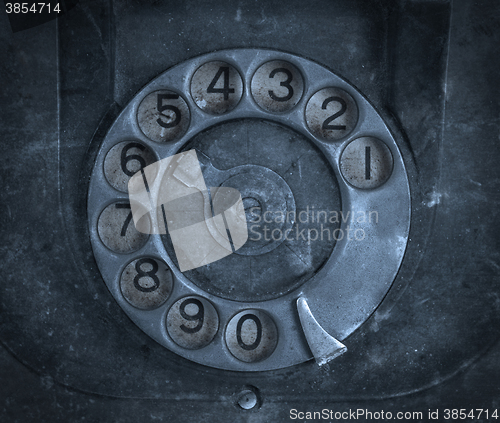Image of Closeup of vintage telephone dial