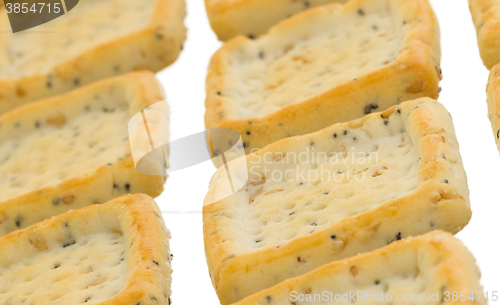 Image of Simple square crackers isolated