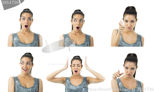 Image of multi image real young woman expressions