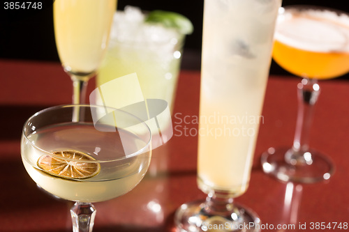Image of set of different cocktails