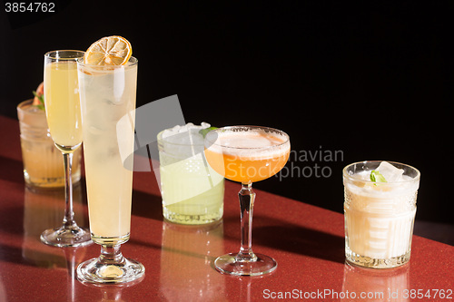 Image of set of different cocktails