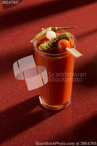 Image of delicious tomato bloody mary cocktail 