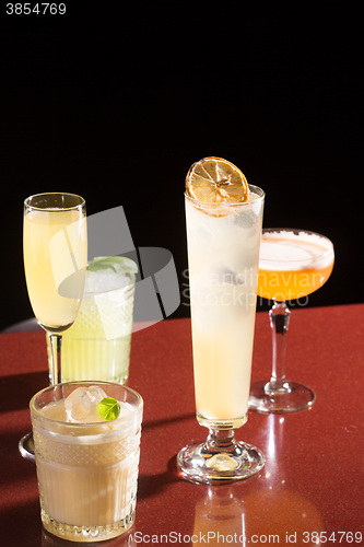 Image of set of different cocktails