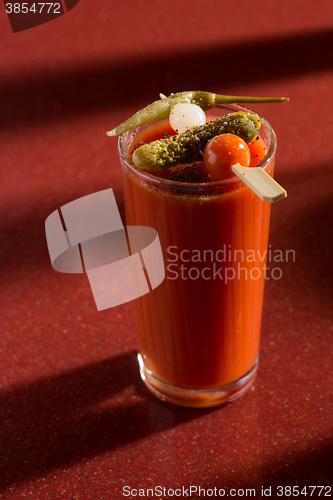 Image of delicious tomato bloody mary cocktail 
