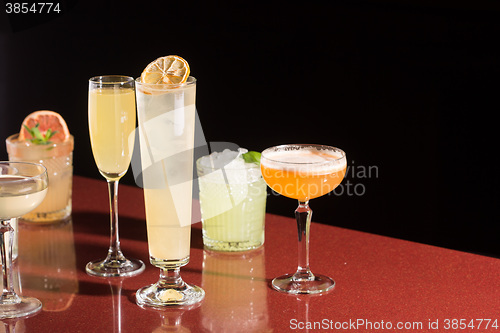 Image of set of different cocktails