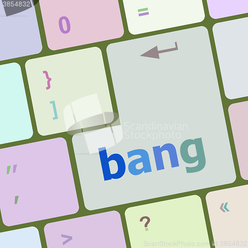 Image of bank word on keyboard key, notebook computer button vector illustration