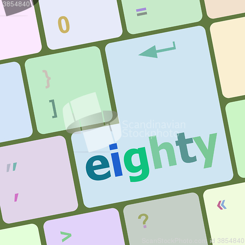 Image of enter keyboard key with eighty button vector illustration