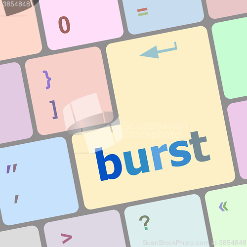 Image of Computer keyboard with burst key. business concept vector illustration