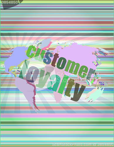 Image of Marketing concept: words Customer loyalty on digital screen vector illustration