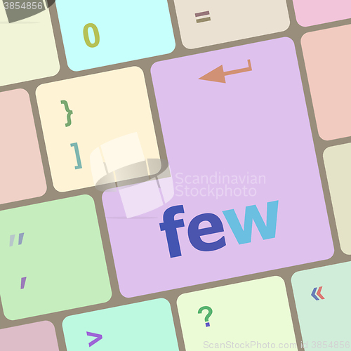 Image of few word on keyboard key, notebook computer button vector illustration