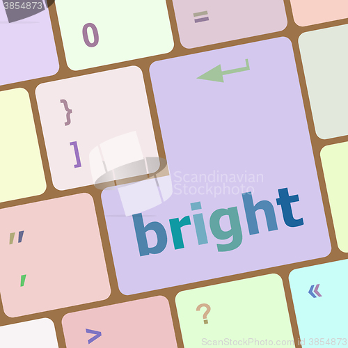 Image of Button with bright on computer keyboard. business concept vector illustration