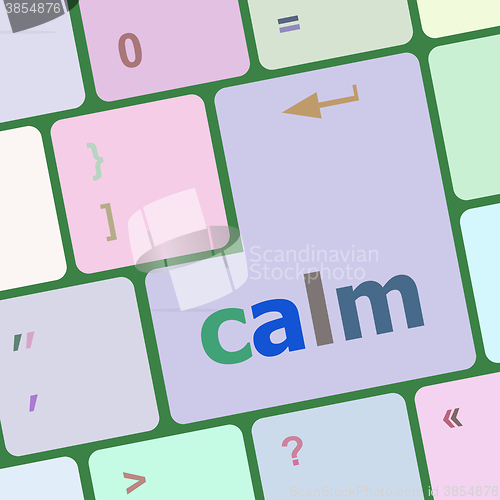 Image of calm key on computer keyboard button vector illustration