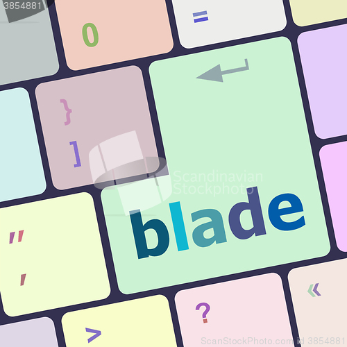 Image of blade button on computer pc keyboard key, raster vector illustration