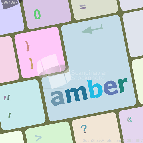 Image of amber Button on Modern Computer Keyboard key vector illustration