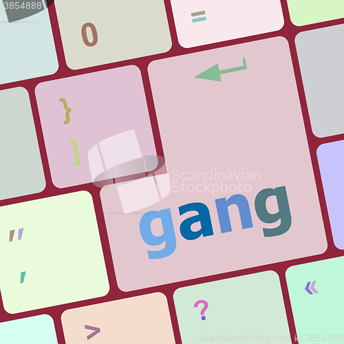 Image of gang button on computer pc keyboard key vector illustration