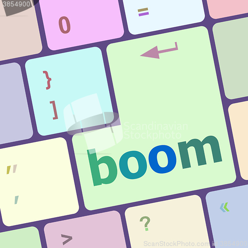 Image of boom button on computer pc keyboard key vector illustration