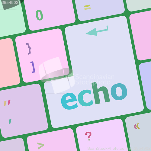 Image of keyboard key with echo button vector illustration