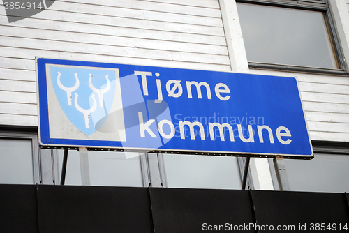 Image of Sign of Tjøme municipality in Norway