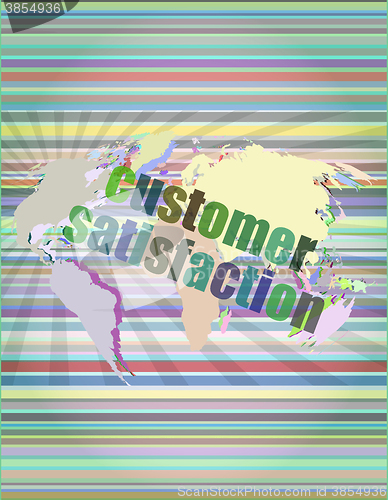 Image of Marketing concept: words customer satisfaction on digital screen vector illustration