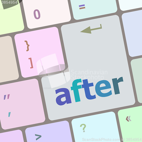 Image of after word on computer pc keyboard key vector illustration