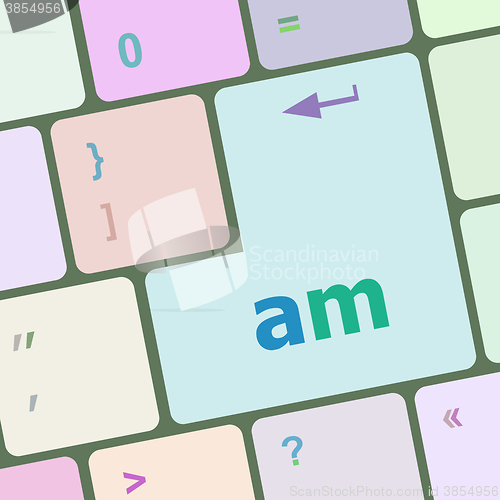 Image of Keyboard (detail) with Americium element button vector illustration