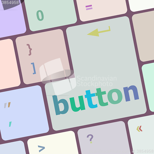 Image of button word on computer keyboard key vector illustration