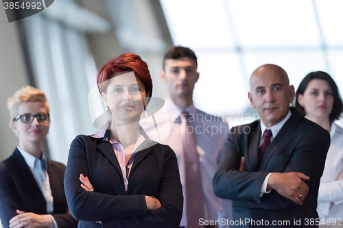 Image of diverse business people group  at office