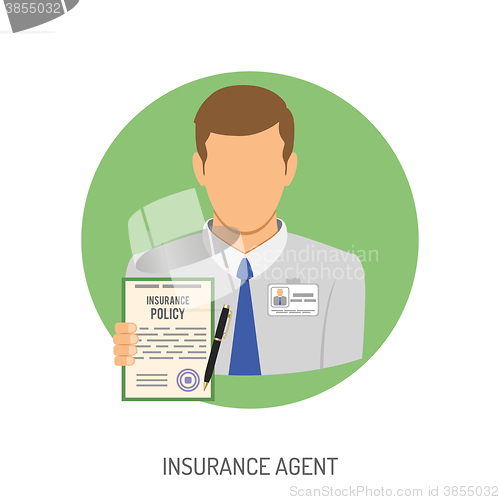 Image of Insurance Agent Flat Icon