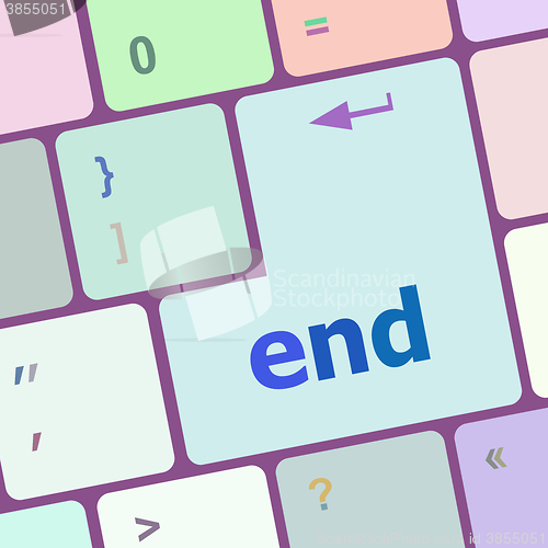 Image of end button on computer pc keyboard key vector illustration