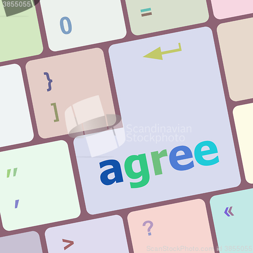 Image of concept of to agree something, with message on enter key of keyboard vector illustration