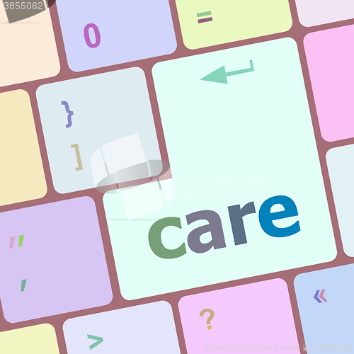 Image of Button Health care on computer keyboard vector illustration