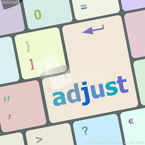 Image of adjust button on the keyboard key close-up vector illustration