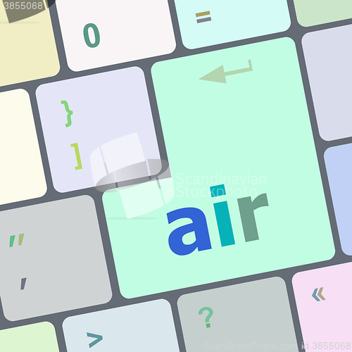 Image of air on computer keyboard key enter button vector illustration